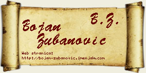 Bojan Zubanović vizit kartica
